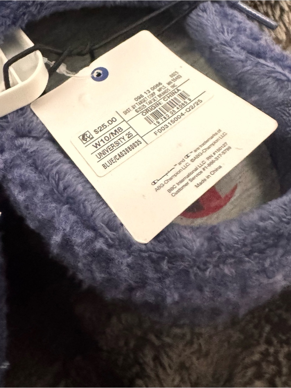 Champion Navy Plush Sherpa Slippers - Picture 2 of 3